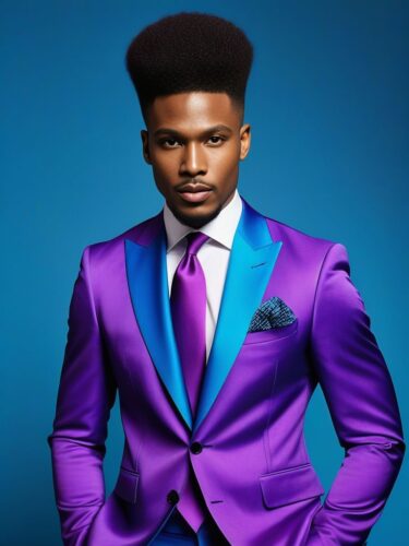Afro-Caribbean Glam Man in Vibrant Suit