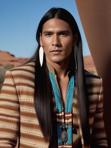 Native American Glam Man in Modern Native Attire