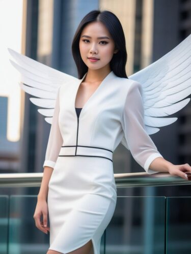 Young Asian Angel Woman