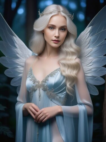 Young Angel Woman with Serene Grace