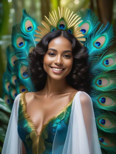 Radiant Angel Woman in a Lush Tropical Rainforest