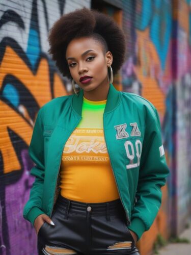 Young African American Instagram Model in Edgy Urban Attire