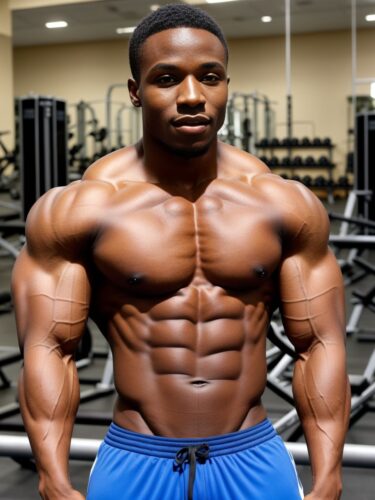 Confident Young Black Male Bodybuilder