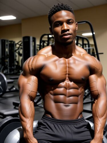 Confident Young Black Male Bodybuilder