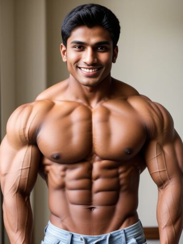 South Asian Young Man Bodybuilder