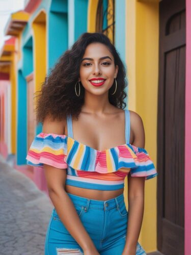 Central American Instagram Model in a Casual Summery Outfit