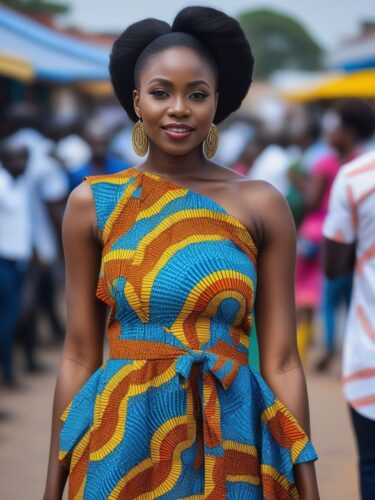 Nigerian Instagram Model in Modern African Print Dress