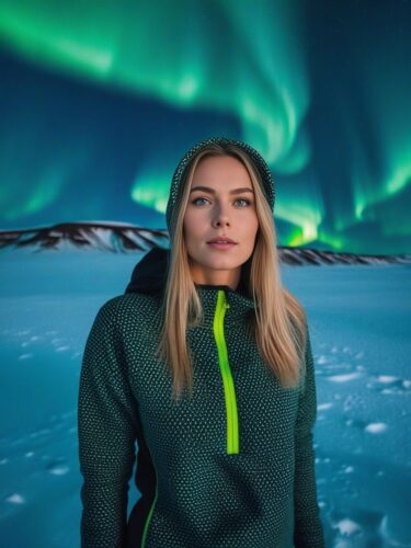 An Icelandic Instagram Model in Stylish Thermal Wear