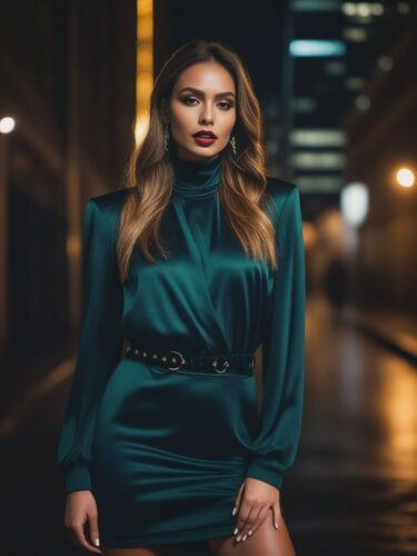 A Stunning Instagram Model in a Moody Urban Night Scene