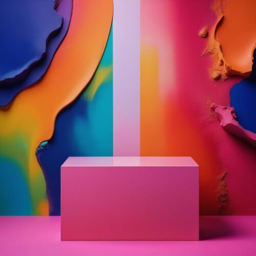 Artistic Pedestal and Colorful Abstract Painting