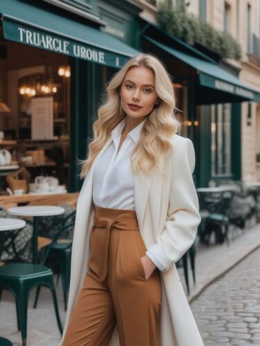 Stunning Blonde Instagram Model in Parisian-style Outfit