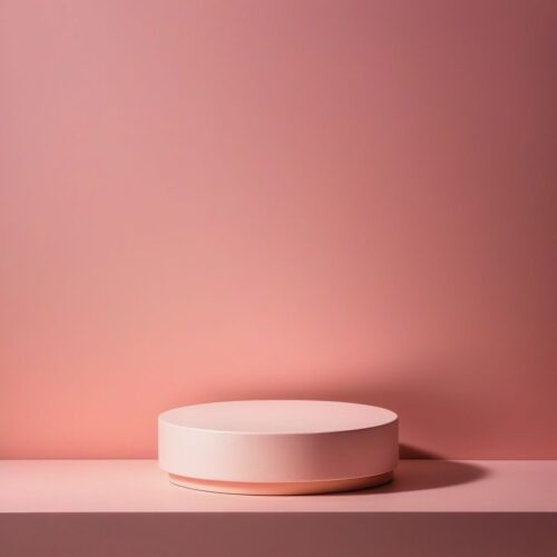 Minimal Studio Scene with Soft Pastel Pink Pedestal