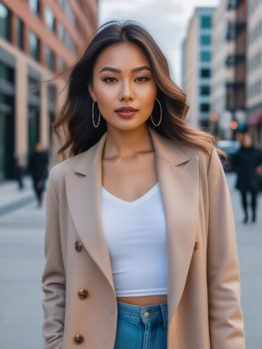 Eurasian Instagram Model in Chic Urban Outfit