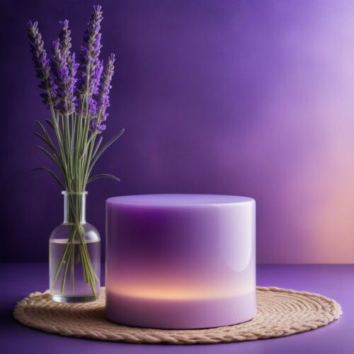 Lavender Purple Pedestal with Twilight Lighting
