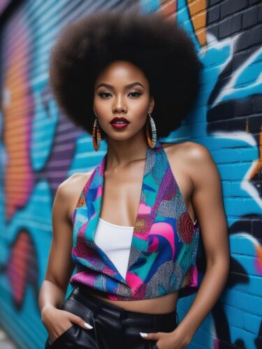 Captivating Afro-Asian Instagram Model in Street-Style Outfit