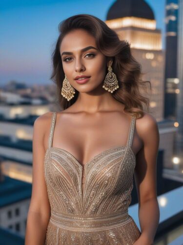 Stunning Middle Eastern and European Instagram Model at Exclusive Rooftop Party