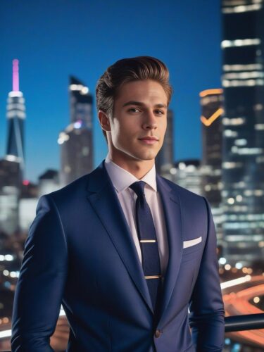 Charming Young Male Instagram Model in Sleek Suit