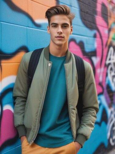 Stylish Young Male Instagram Model with Cool Street Style