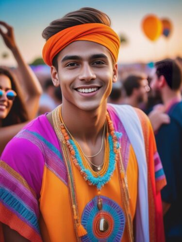 Youthful Male Instagram Model at Music Festival