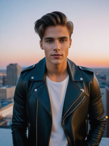 Suave Young Male Instagram Model on City Rooftop