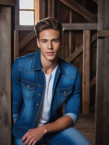 Cool and Collected: A Young Male Instagram Model in a Trendy Denim Outfit