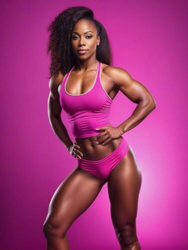 Confident Young Black Woman Bodybuilder