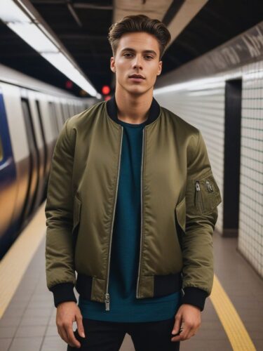 Cool Male Instagram Model in Bomber Jacket