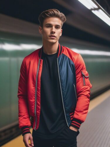 Cool Male Instagram Model in Bomber Jacket