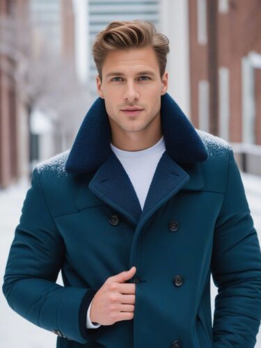 Handsome Caucasian Male Instagram Model in Winter Coat