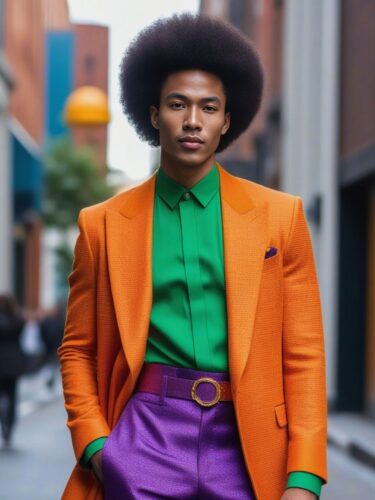 An Afro-Asian Male Instagram Model in a Vibrant City Setting