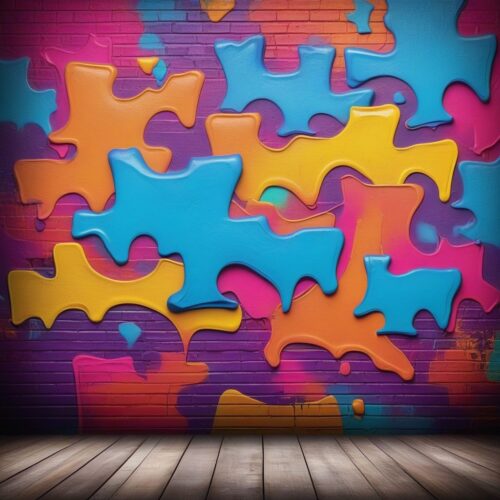 Product Photography Background with Colorful Graffiti Wall