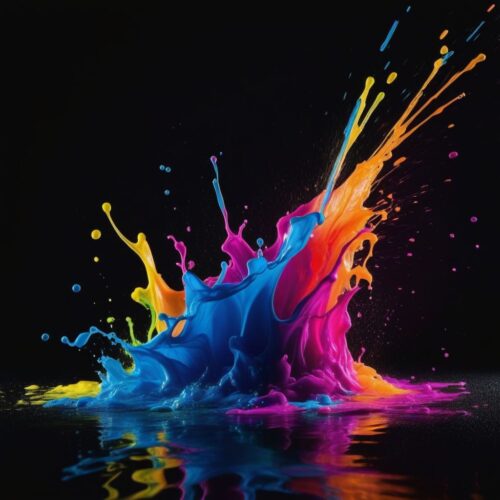 Energetic Background with Neon Paint Splash