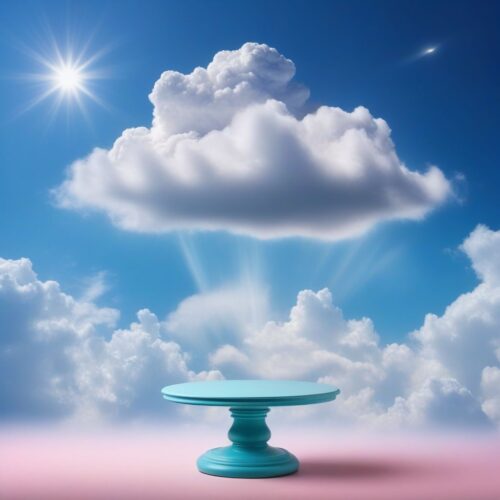 Floating Cloud Pedestal in Dreamy Sky