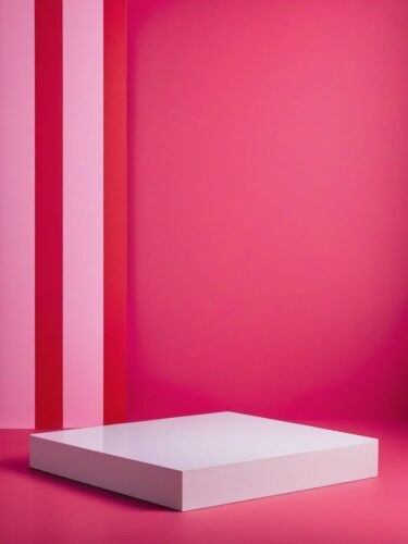 Minimalist Product Photography with Bold Red and Pink Striped Backdrop