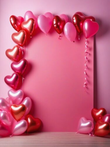 Product Photography Background with Heart-shaped Balloons
