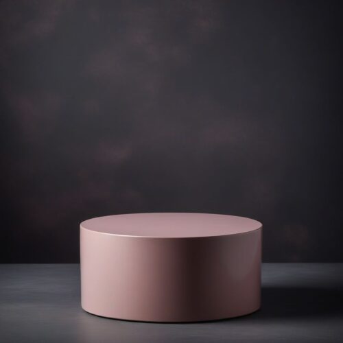 Muted Dusty Rose Pedestal on Charcoal Grey Background