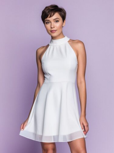 Elegant White Dress Mockup: Captivating Apparel Model