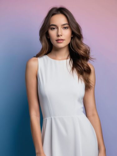 Elegant White Dress Apparel Model Mockup