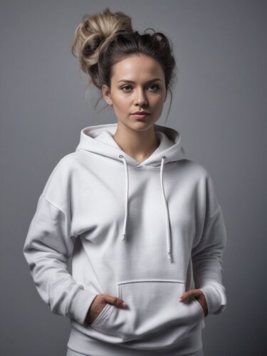 Diverse Style: Captivating Woman in White Hoodie