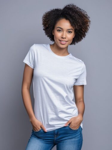 Young Woman T-Shirt Mockup Model