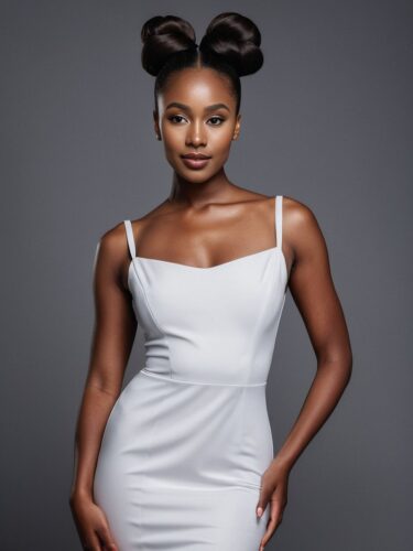 Elegant White Dress Apparel Model Mockup