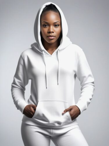 Timeless Beauty in White Hoodie