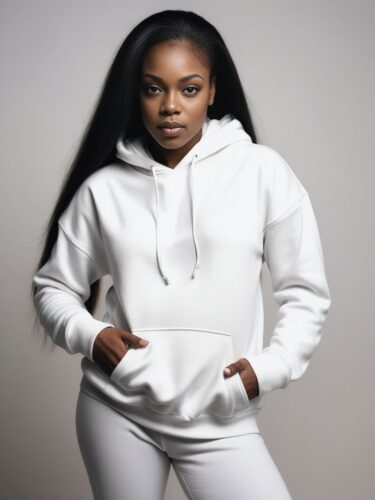 Beautiful Black Woman in White Hoodie – Diversity and Versatility