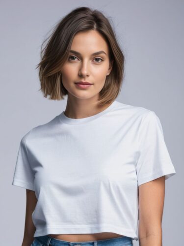 Stylish White T-Shirt Mockup on Soft Gradient Background
