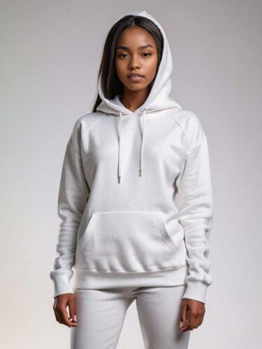 Professional Diversity in Fashion: Young Woman in White Hoodie