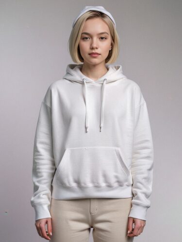 Professional Apparel Modeling: White Hoodie Showcase