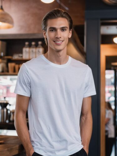 Stylish Young Man in Coffee Shop