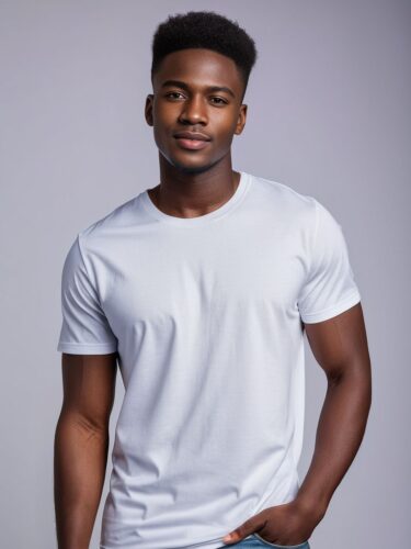 Confident Apparel Model in White T-Shirt