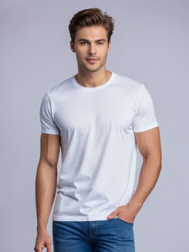 Stylish White T-Shirt Mockup for Men