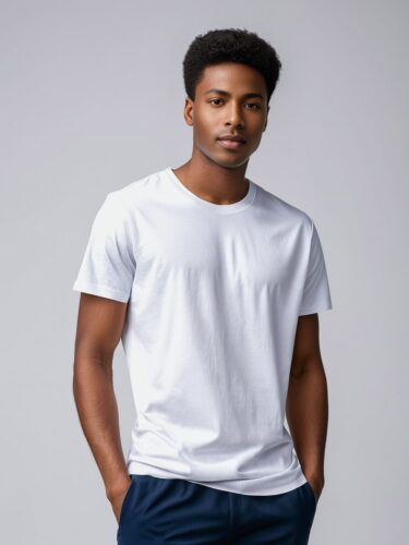 Stylish White T-Shirt Mockup for Apparel Model